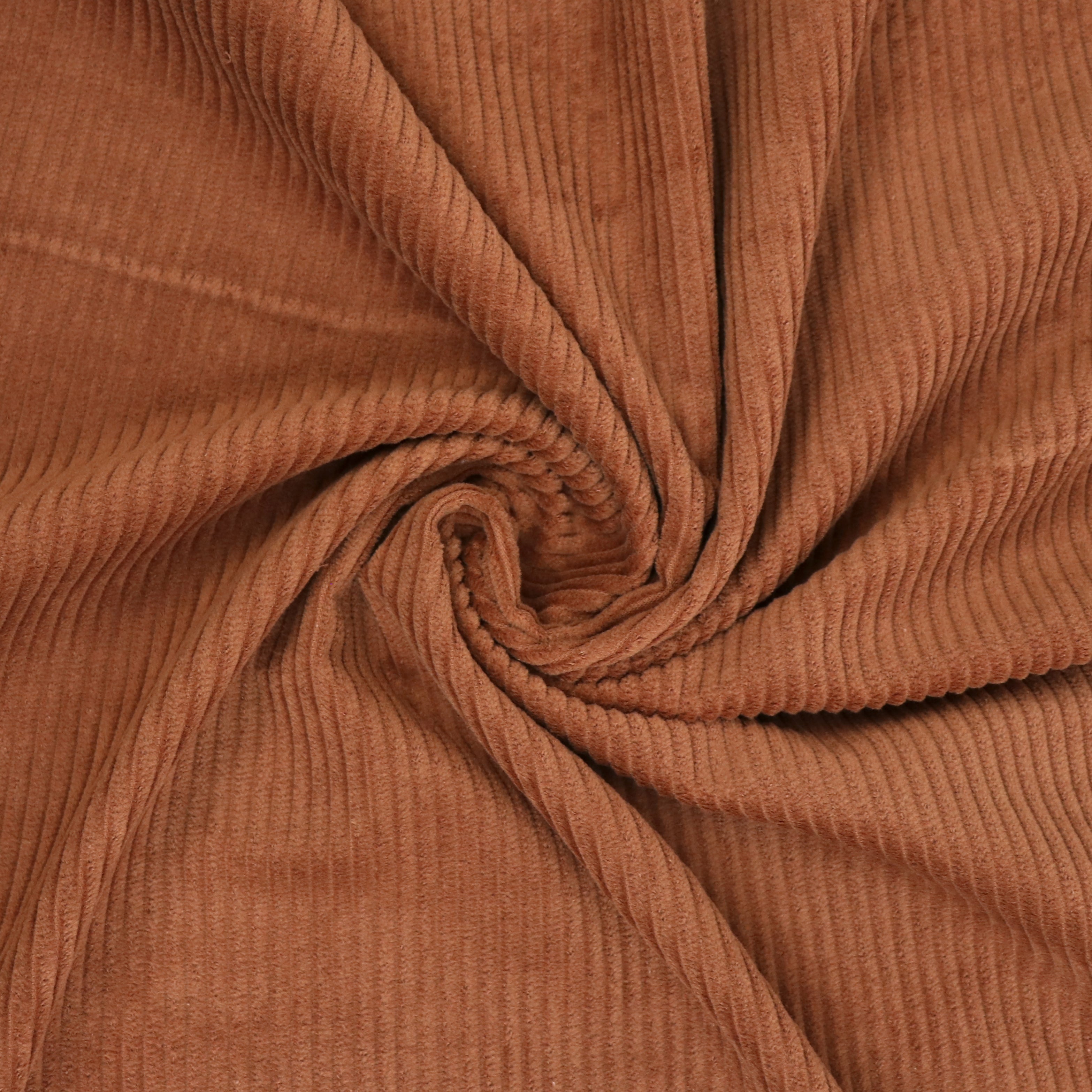 Premium Jumbo Cotton Corduroy Fabric - Caramel Brown (135cm Wide) for DIY Sewing, Home Decor, Upholstery & Fashion Projects