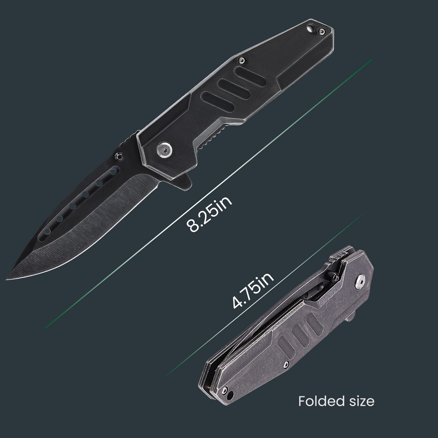 Lichamp 2-Pack Tactical Folding Pocket Knife Set for Men - Sharp Flip Knife with Clip for Camping, Hunting, Hiking & Fishing | Perfect for Outdoor Survival, EDC & Everyday Carry (EDC)