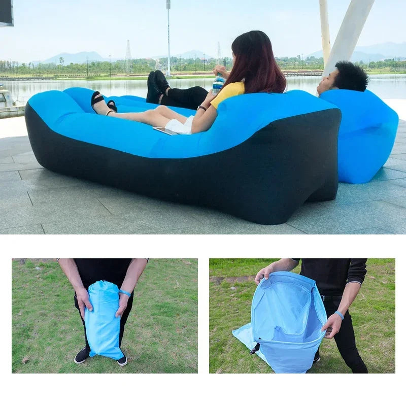 Inflatable Lounger Air Sofa Chair - Portable Outdoor Couch for Camping, Beach, Picnics & Travel | Lightweight & Compact for Easy Carry | Perfect for Relaxing in Backyard, Park or Poolside
