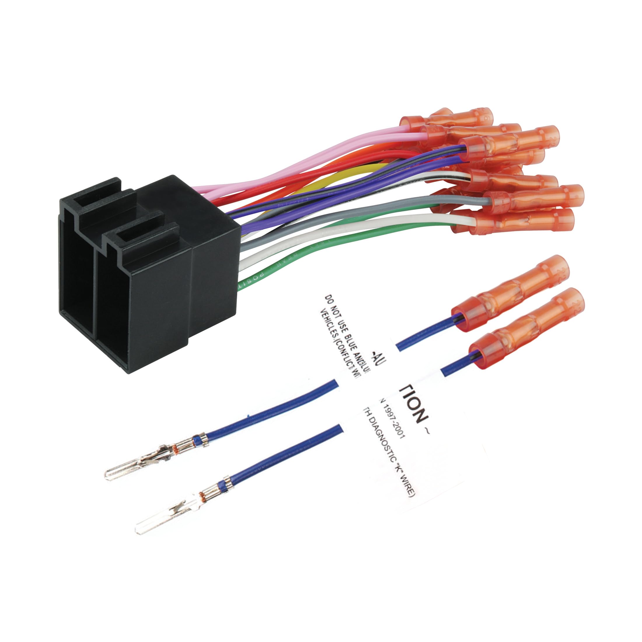 Scosche Radio Wiring Harness for 1986+ Volkswagen Power/Speaker with Butt Connectors - Easy Car Stereo Installation & Audio Upgrade for VW Jetta, Golf, Passat