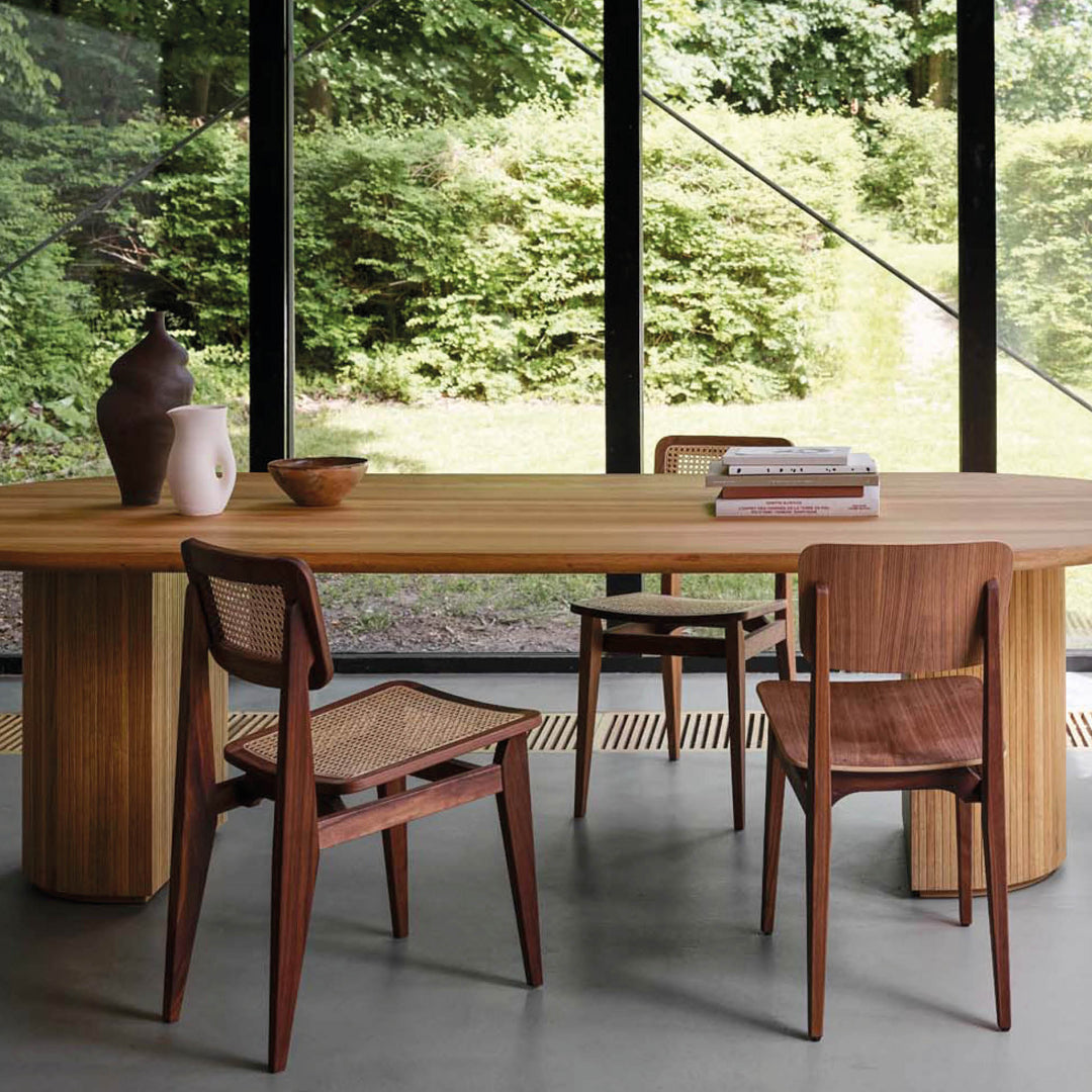 French Cane Dining Chair - Elegant C-Shaped Design for Kitchen, Dining Room & Patio - Comfortable & Stylish Seating Solution