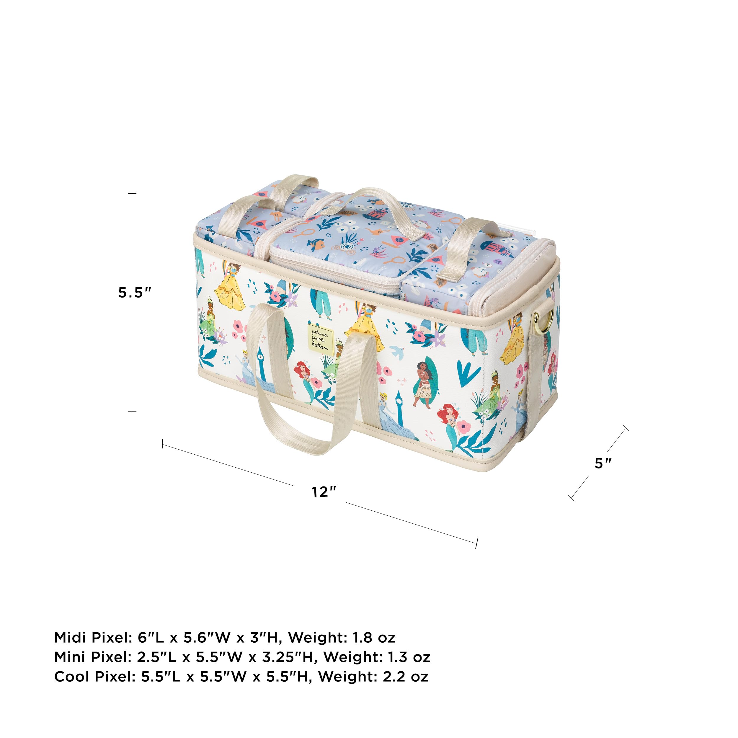 Petunia Pickle Bottom Deluxe Baby Diaper Caddy Organizer - Disney Princess Courage & Kindness Design for Diaper Bags, Strollers & Nursery Organization | Perfect for New Moms & Baby Showers
