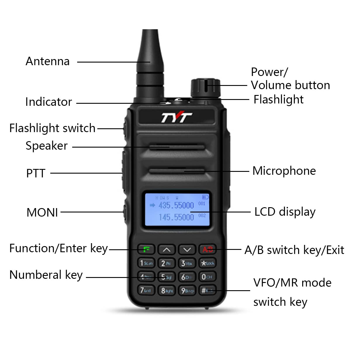 TYT TH-UV88 Dual Band VHF UHF Ham Radio Handheld 2 Pack - Long Range 200 Channel Walkie Talkies for Adults with Rechargeable Battery, LCD Display, DTMF & Chirp Support - Perfect for Outdoor Adventures, Emergency Communication and Group Activities (Black)