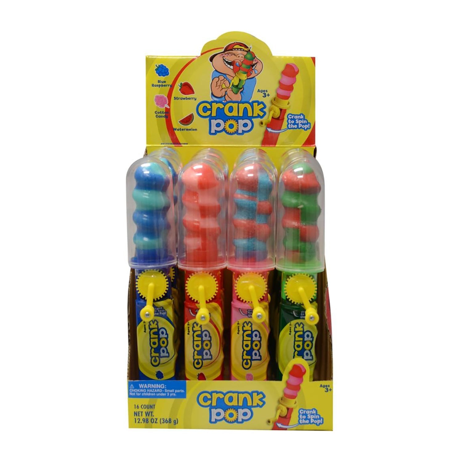 Koko's Crank Pop - 16 Count Box | Classic Candy for Parties, Halloween Treats & Office Snacks