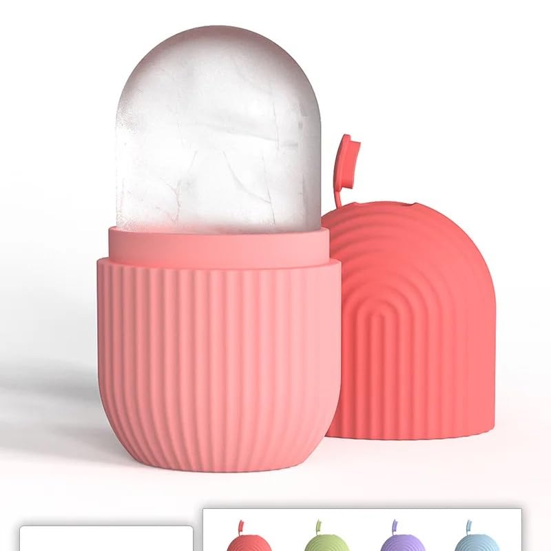 V VANTRA Ice Roller for Face - Cooling Face Massager for Men & Women | Reusable & Unbreakable Ice Cube Roller for Puffy Eyes, Glowing Skin & Facial Therapy | Perfect for Morning Routine, Post-Workout Recovery & Spa Day (Pink)
