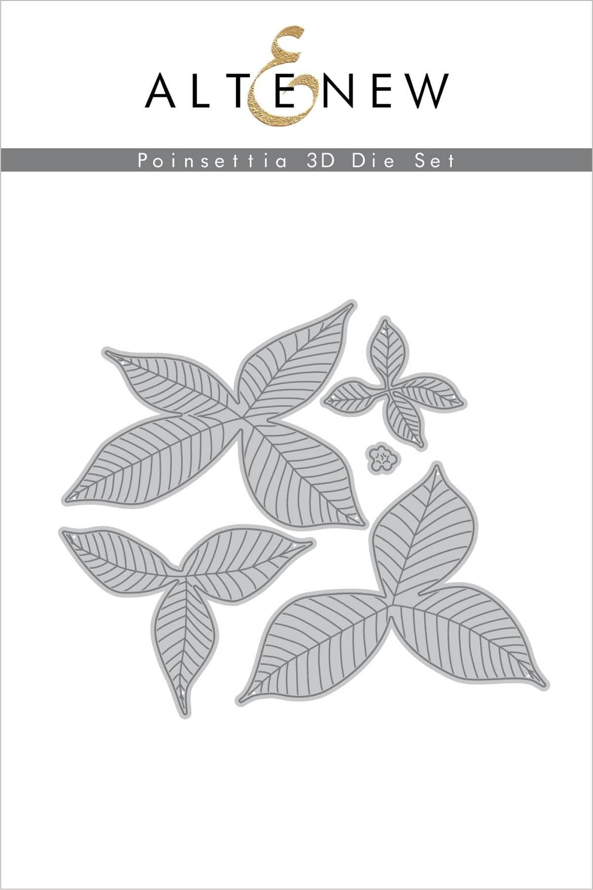 Poinsettia 3D Die Set for Card Making & Scrapbooking - Christmas Holiday DIY Craft Supplies