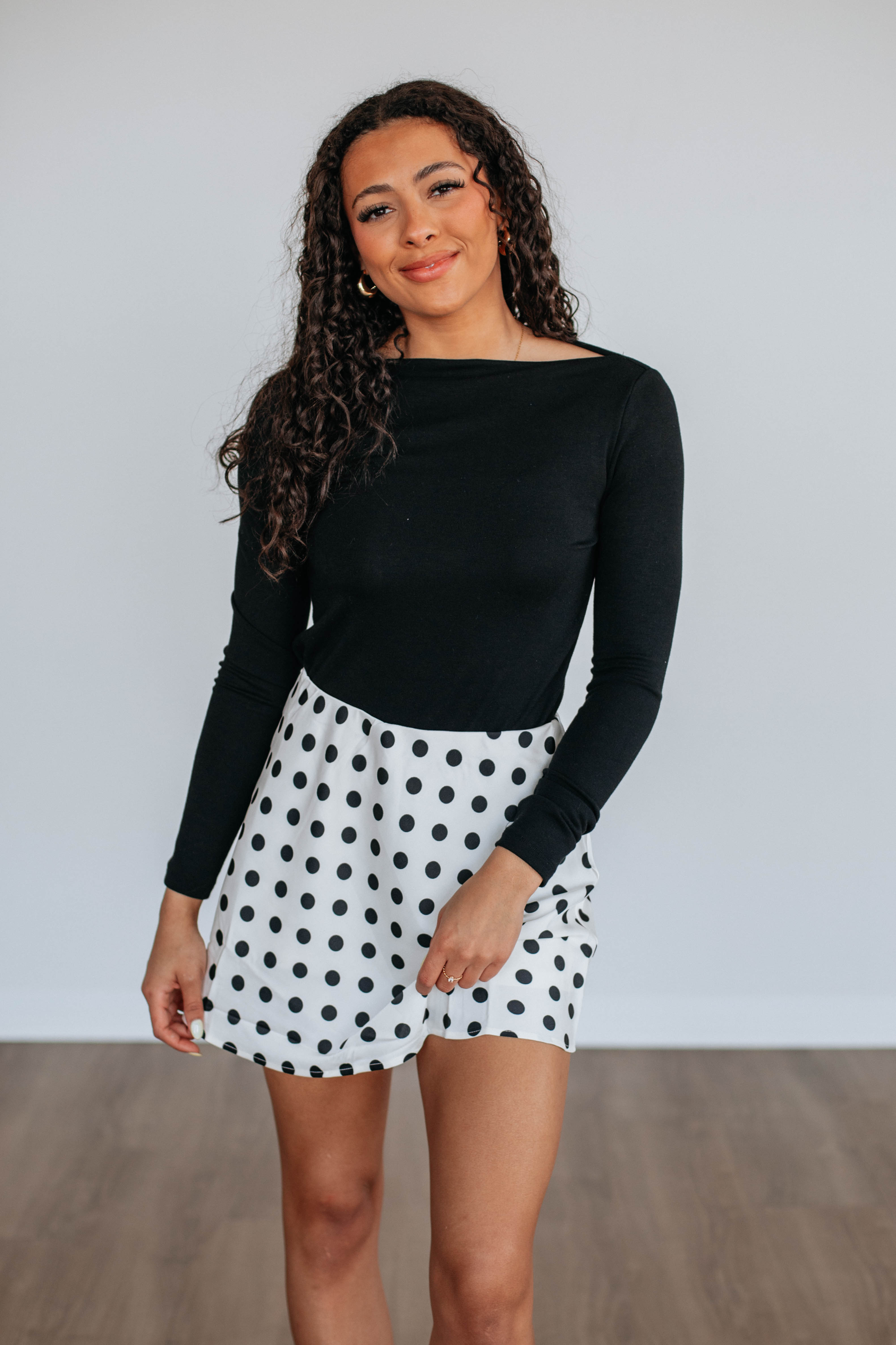 Beatriz Polka Dot Skirt for Women - Flowy A-Line Midi Skirt with Elastic Waistband | Perfect for Summer Outfits, Office Wear & Casual Dates