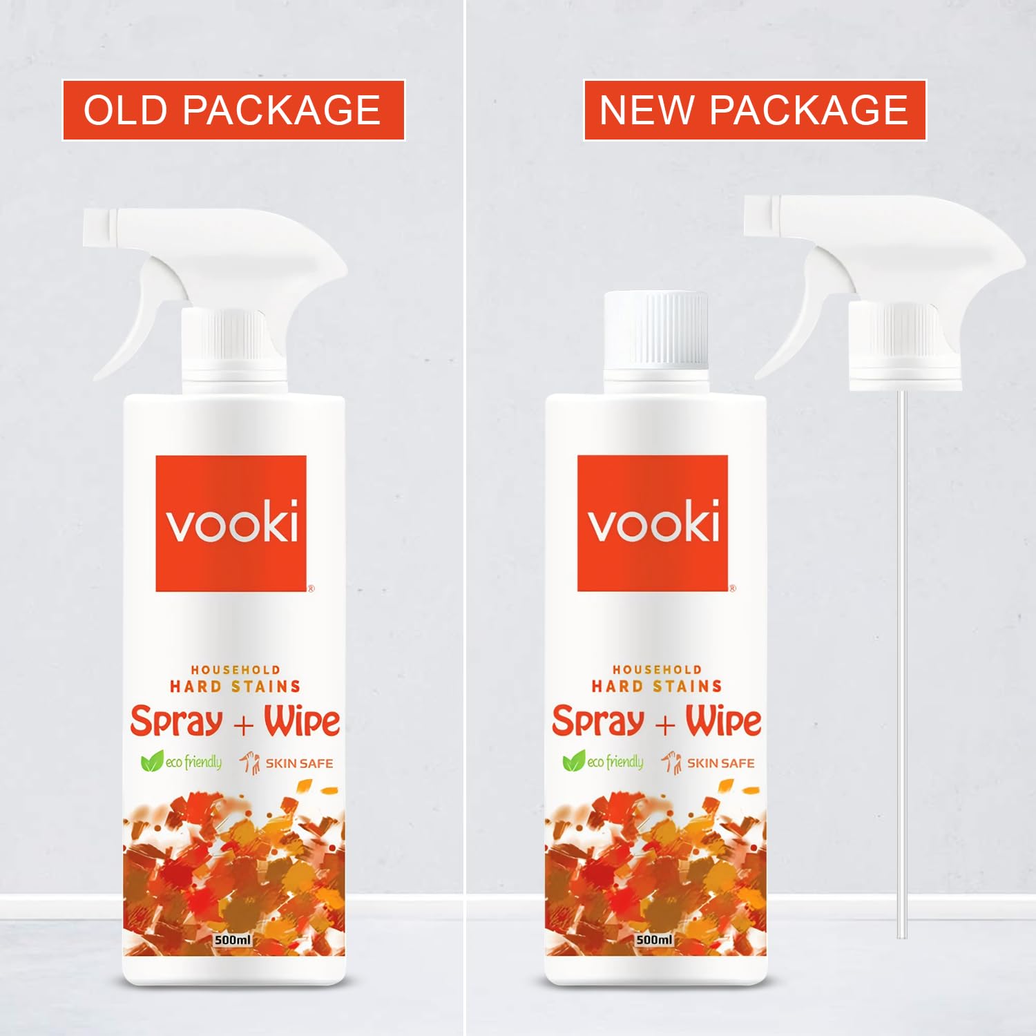 Vooki Eco-Friendly Heavy Duty All Purpose Stain Remover - 500ml Hard Surface Cleaner for Kitchen, Stove, Oil, Grease, Sink, Countertop, Tiles, Walls & Chimney - Non-Toxic Degreaser Spray for Home & Commercial Use - Perfect for Deep Cleaning & Maintenance