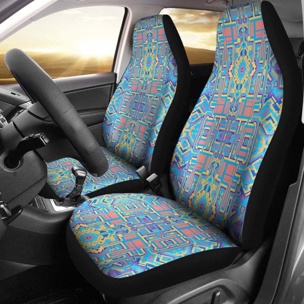 Boho Alien Space Pattern Car Seat Covers - Universal Fit for Cars, Trucks & SUVs - Stylish & Protective Seat Protectors for Home, Travel & Outdoor Adventures