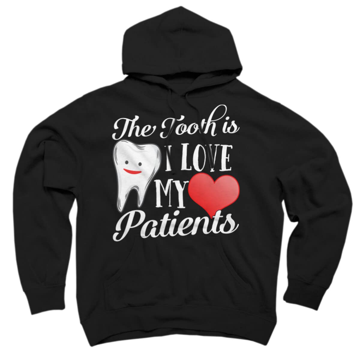 Design By Humans Unisex Dentist Hoodie - 'Tooth Truth is I Love My Patients' Valentine's Day Pullover Sweatshirt for Dental Professionals & Students | Perfect for Clinic, Work & Casual Wear