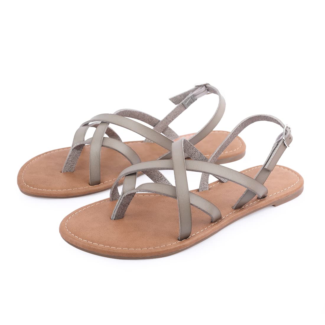 Women's Gladiator Flat Sandals - Strappy Fisherman Sandals with Ankle Strap | Comfortable Summer Beach Walking Shoes for Women