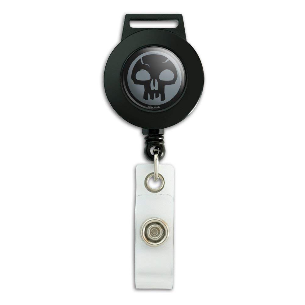 Magic: The Gathering Black Mana Symbol Lanyard - Retractable Badge Reel with ID Card Holder for MTG Players, Gamers & Conventions | Perfect for Gaming Events, Work & Cosplay