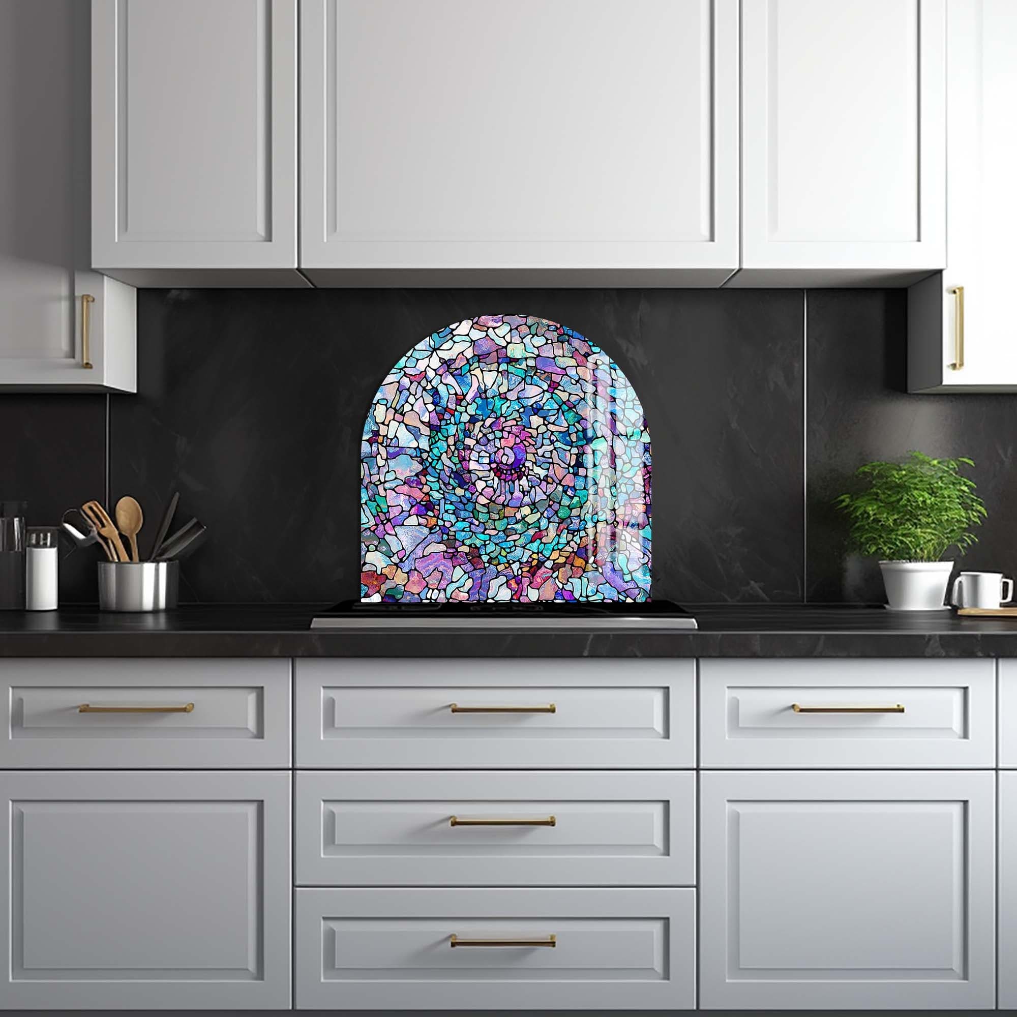 Ocean Mosaic Glass Splashback - Waterproof Kitchen Backsplash Tile for Stove & Sink Area - Easy to Clean & Heat Resistant - Perfect for Modern Home & Restaurant Decor
