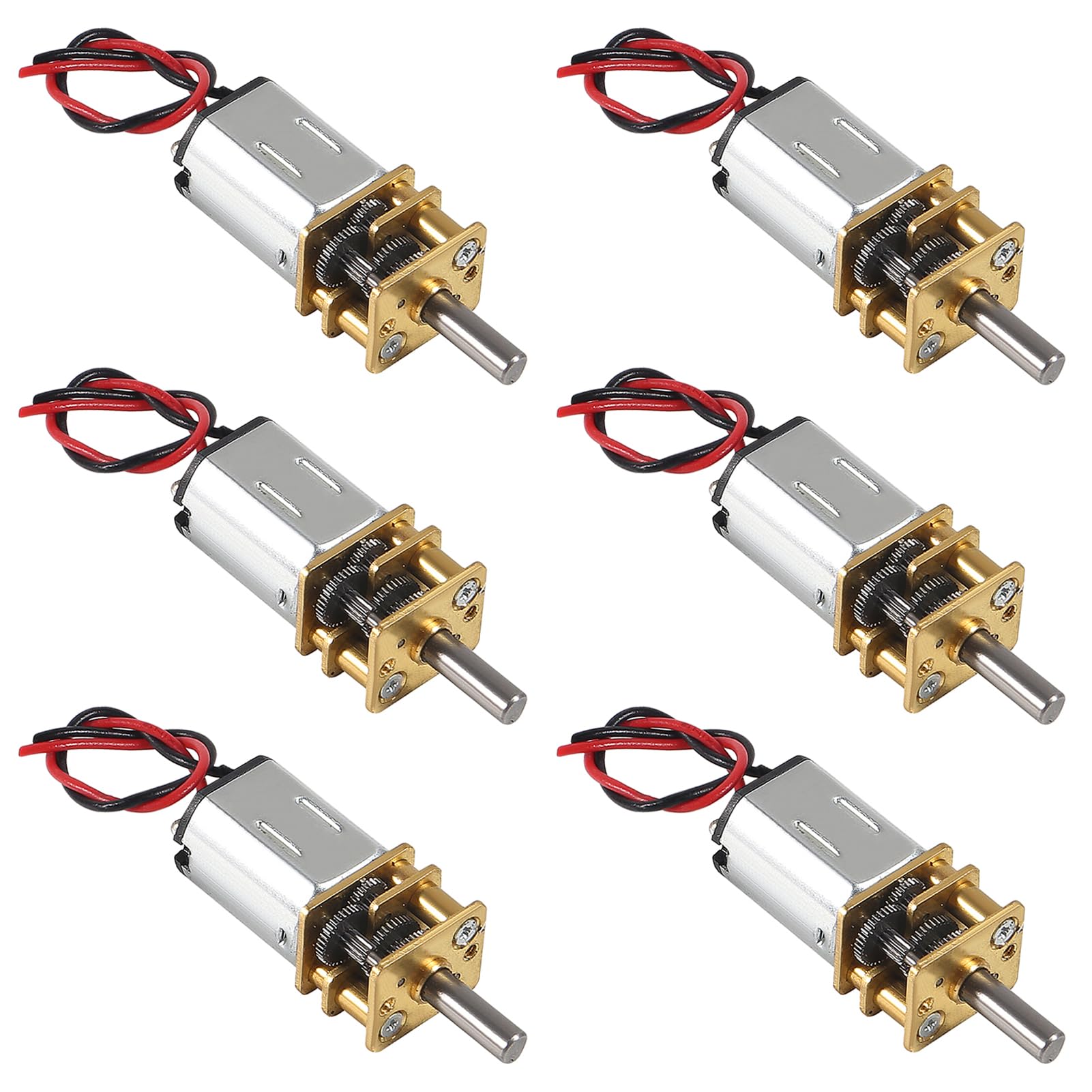 6pcs Mini Micro N20 Gear Motor DC 3V-6V Slow Speed Full Metal Gearbox Micro Motor for DIY Robot Car, RC Toys, Arduino Projects, and STEM Education - Perfect for Robotics, Hobbyist Builds, and Small Mechanical Applications
