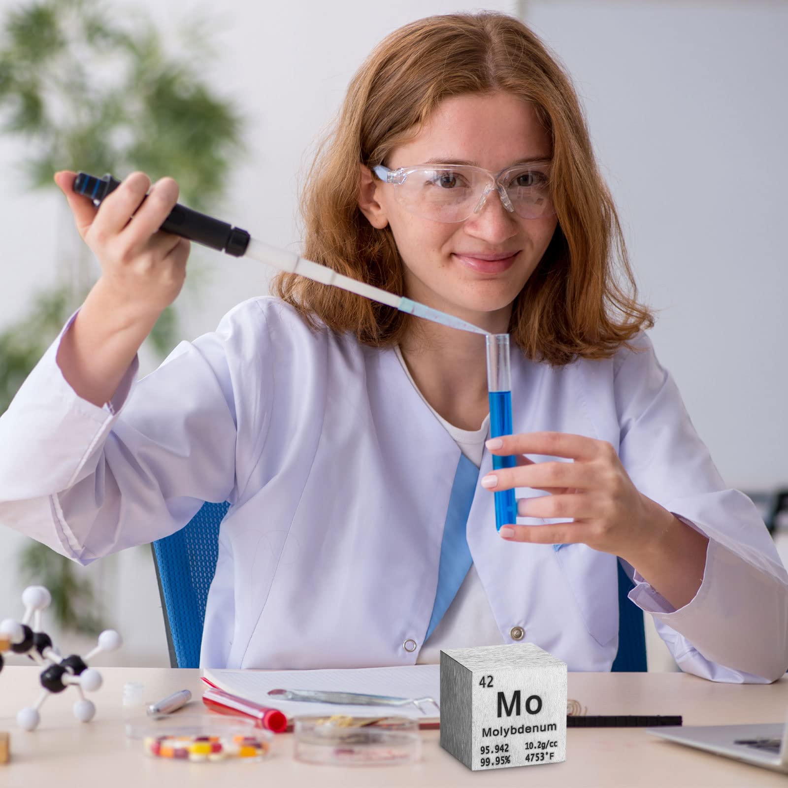 High Density Molybdenum Cube (1 Inch) - Pure Element for Science Collections, Lab Experiments & Physics Demonstrations | Perfect for STEM Education, Element Displays & Density Measurement Activities