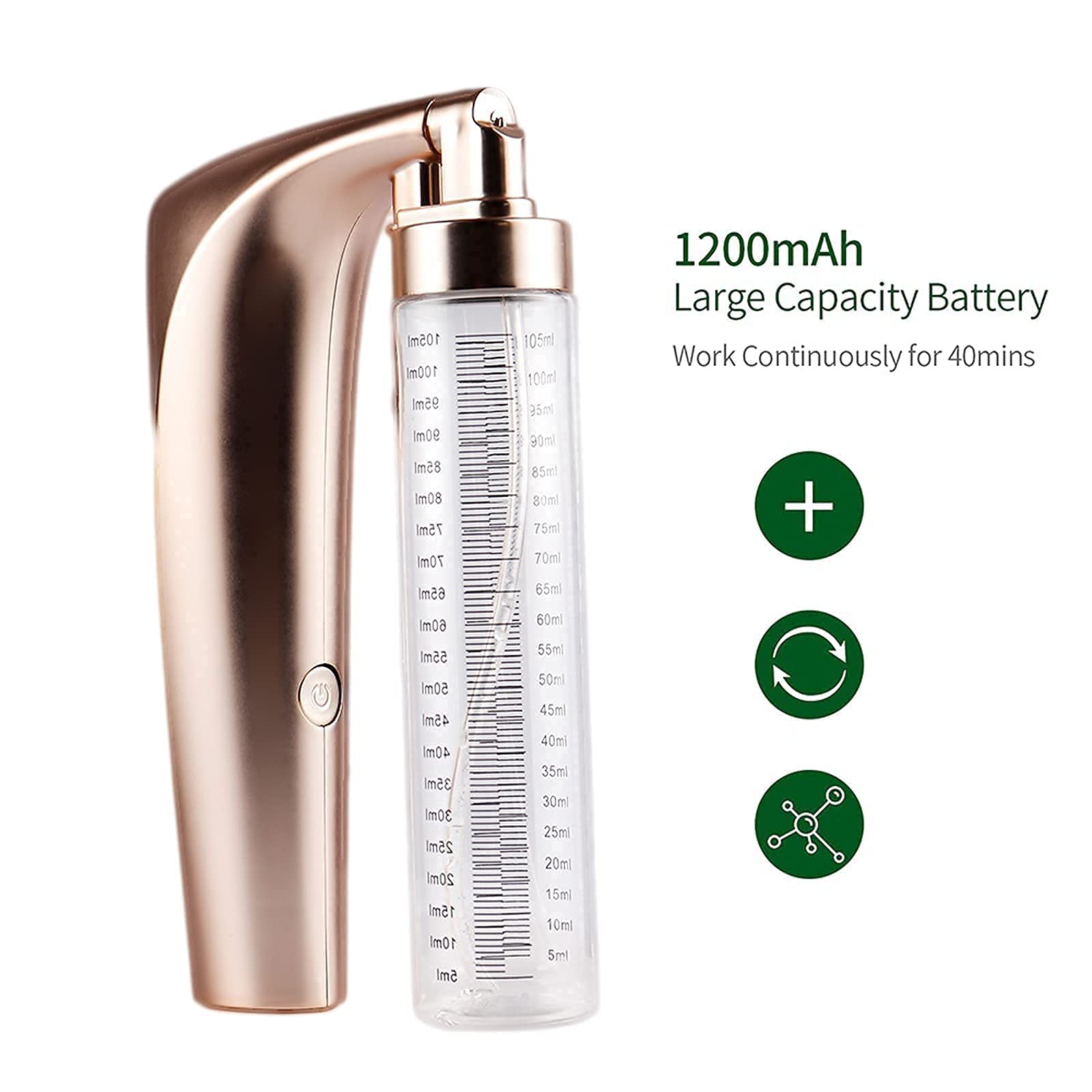 Elitzia ET02 Portable Hydro Facial Sprayer - Cool Mist Face Steamer & Hydrating Humidifier for Skin Moisturizing | Gold Beauty Machine for Home Spa, Travel & Daily Skincare Routine