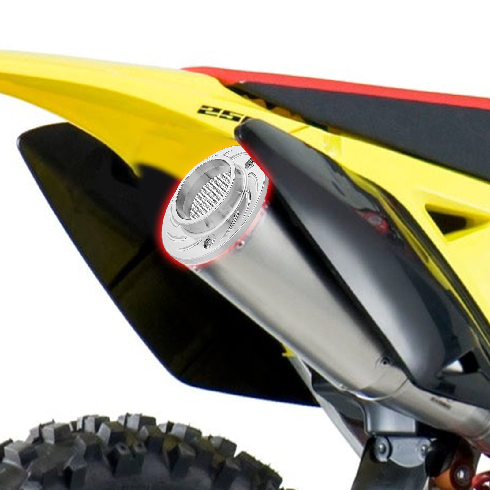 2000-2024 Suzuki DRZ250 DRZ400 Performance Exhaust Tip with Spark Arrestor - Off-Road Motorcycle Upgrade for Trail Riding & Dirt Biking