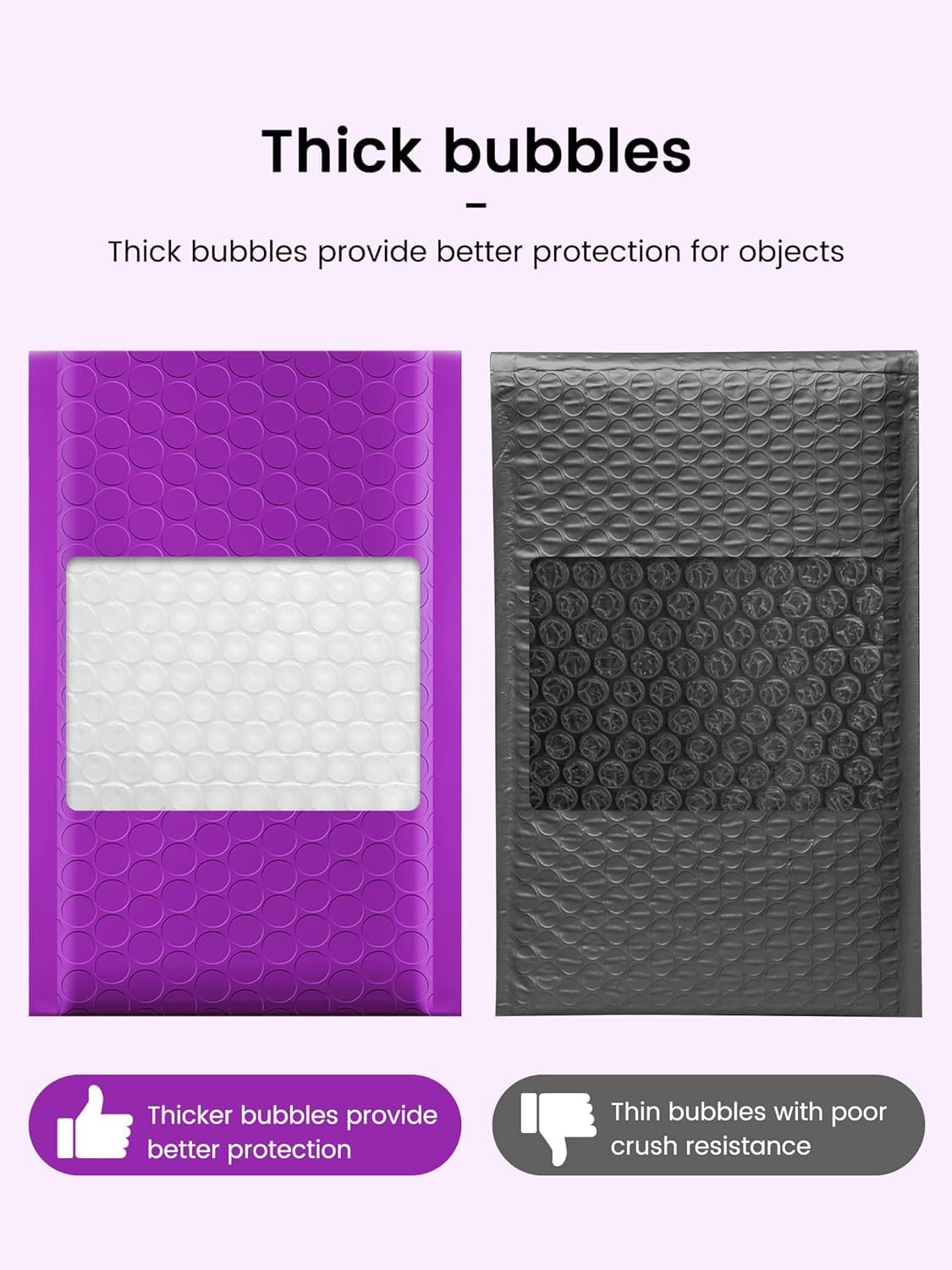 GSSUSA 8.5x12 Inch Large Purple Bubble Mailers - 250 Pack of Self-Sealing Padded Envelopes with Strong Adhesion for Shipping Clothes, Magazines | Perfect for Ecommerce, Small Business Shipping & Online Store Packaging