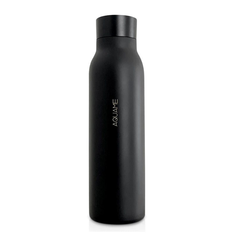 AQUA3 Smart Water Bottle 600ml - Leak Proof, BPA Free, Color Castle Black - Perfect for Gym, Hiking & Travel