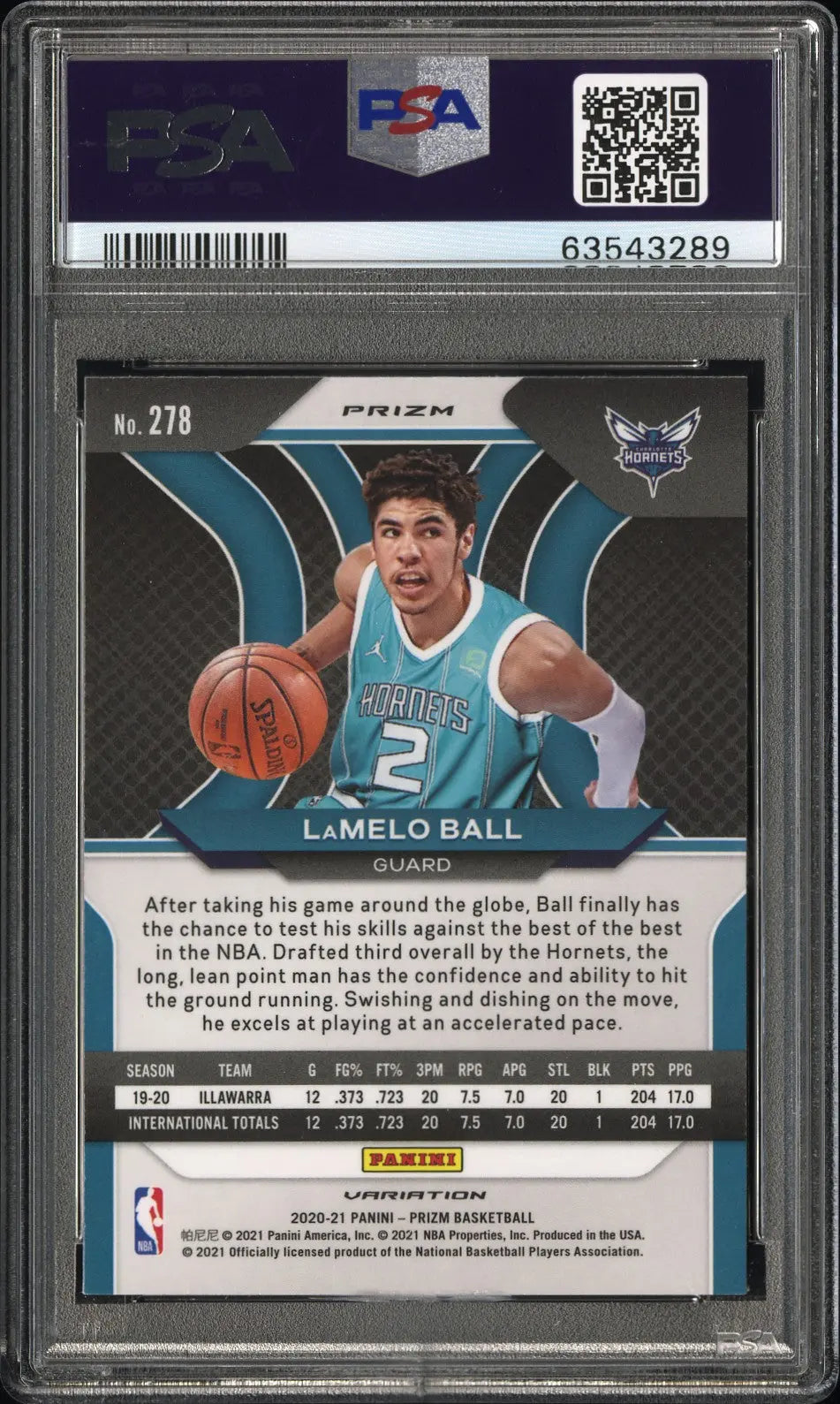 2020 Panini Prizm Basketball LaMelo Ball RC Rookie Variation Fast Break PSA 9 Mint - Rare Collectible Basketball Card for Sports Memorabilia & Investment - Perfect for Card Collectors, NBA Fans and Gift Giving