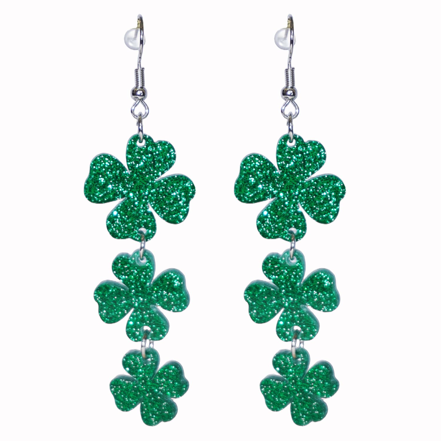 St. Patrick's Day Earrings for Women - Green Shamrock Dangle Earrings, Irish Lucky Clover Jewelry Accessories | Perfect for St. Patrick's Day Parties, Irish Themed Events & Everyday Wear