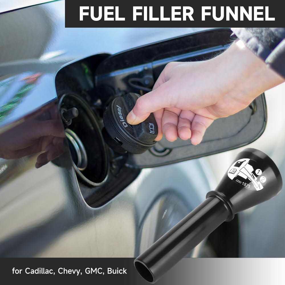 Universal Fuel Filler Funnel for Buick Chevy GMC Cadillac - Capless Gas Tank Funnel Replacement Part 13580741 - Perfect for Easy Refueling at Gas Stations & Home Use