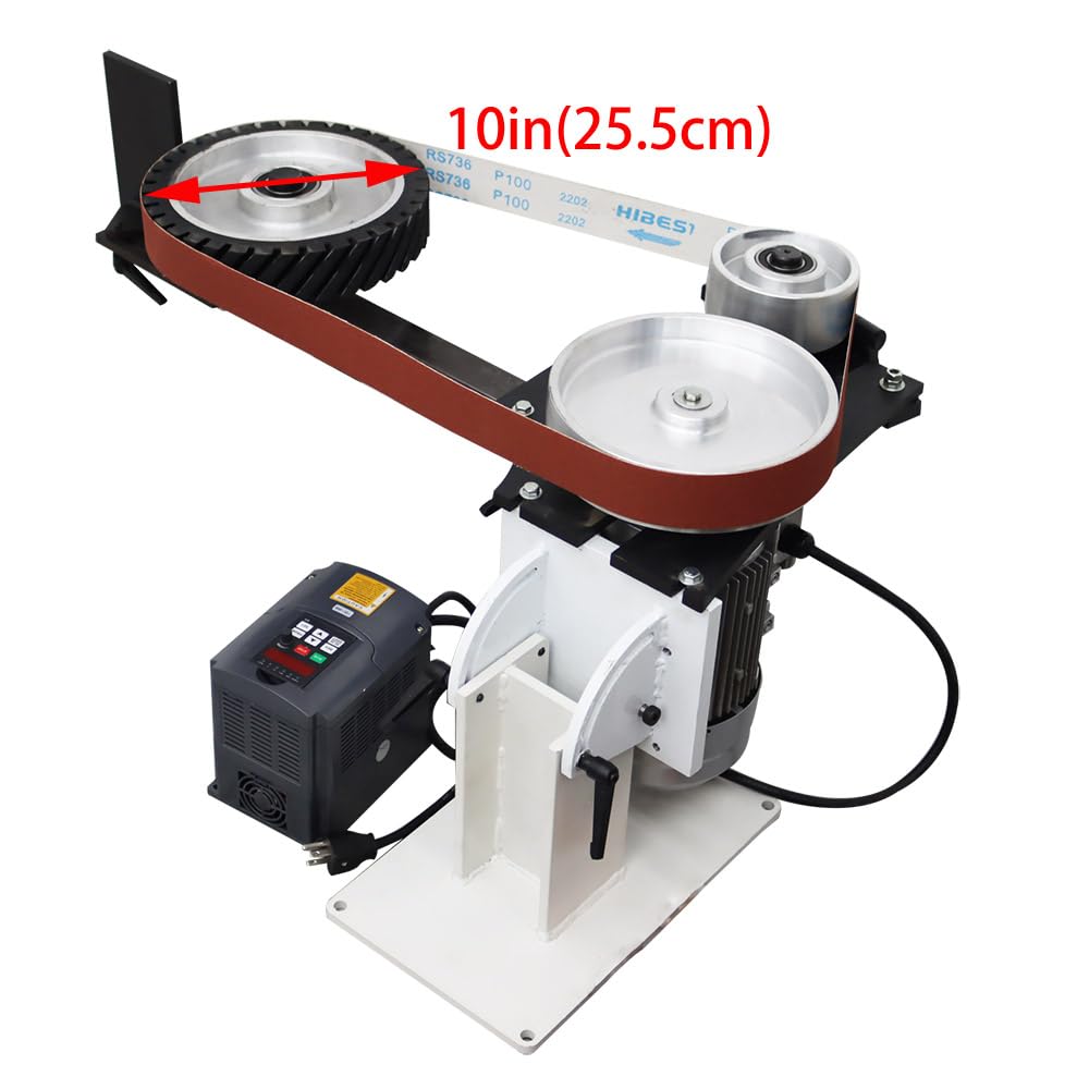 2x72 Inch Variable Speed Belt Sander - Vertical & Horizontal Multi-Angle Belt Grinder for Knife Making, Metal Polishing & Woodworking | Includes 3 Grinding Wheels & Sturdy Base | 110V 0-2840 RPM | Perfect for DIY Projects & Professional Workshops