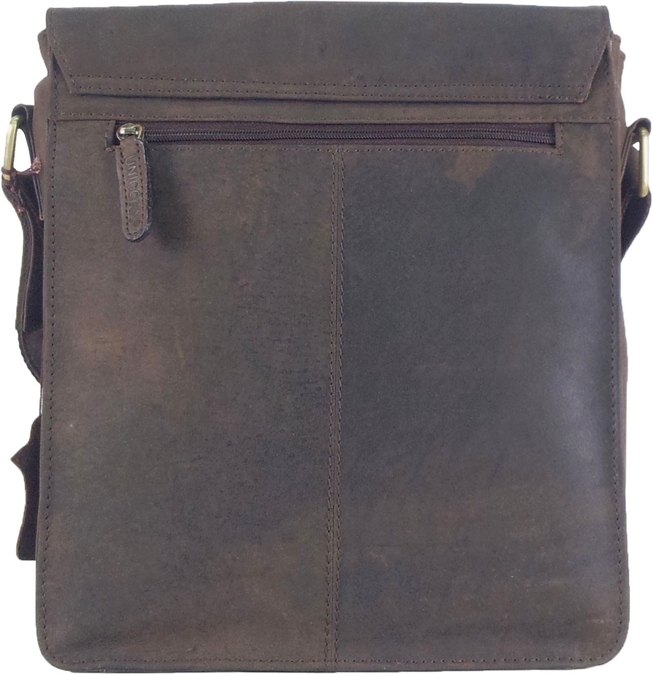 Premium Genuine Leather Unicorn Brown Messenger Bag for iPad, Ebook & Tablets - Perfect for Work, Travel & School Accessories