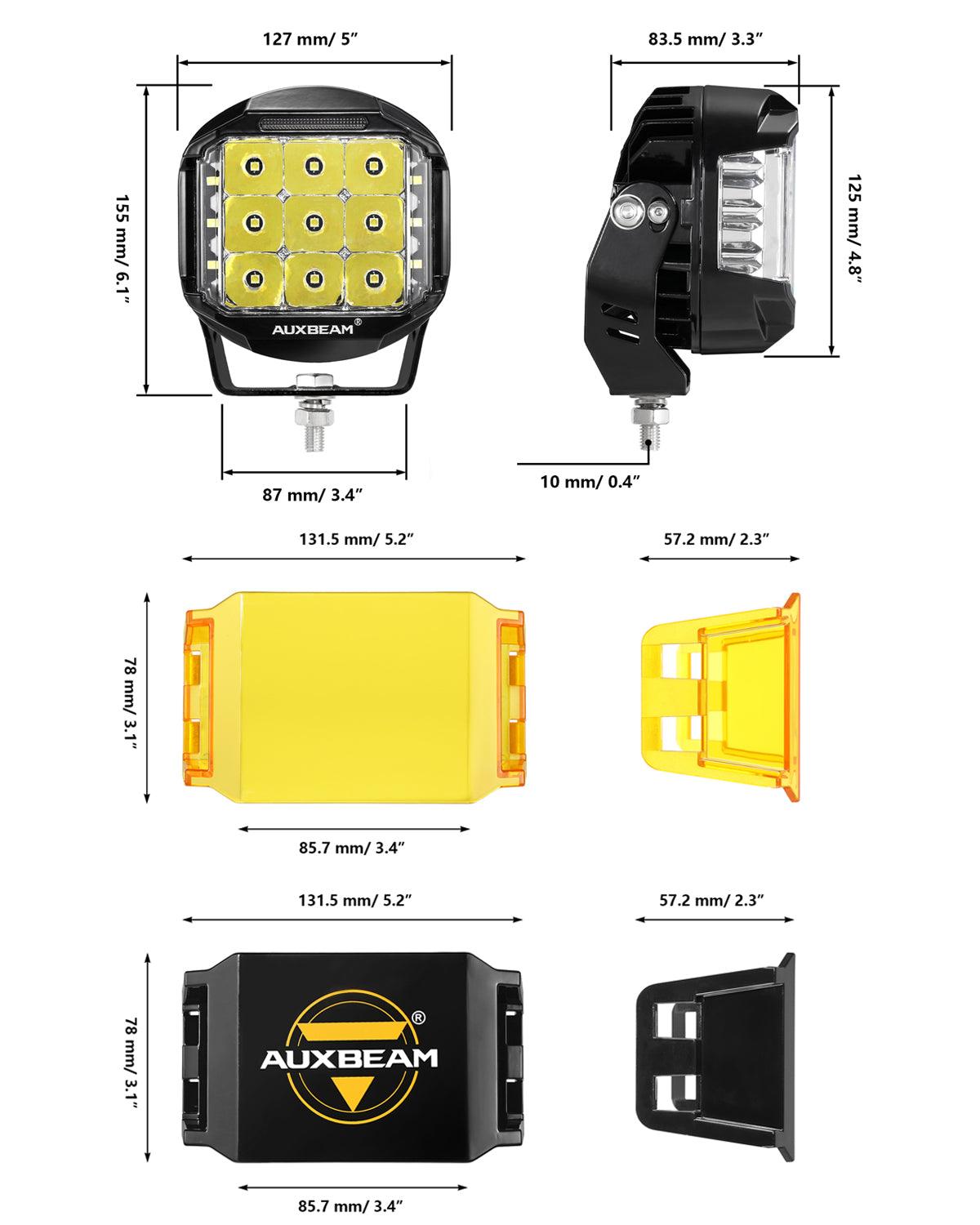 V MAX Series 5 Inch 168W 16440LM LED Pod Lights with Combo Beam & Amber DRL - Off-Road, Truck, Jeep, ATV Lighting for Night Driving & Adventure
