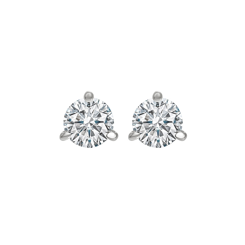 18KT White Gold Diamond Earrings (5/8CTW) - Elegant Stud Earrings for Women, Perfect for Weddings, Parties & Special Occasions