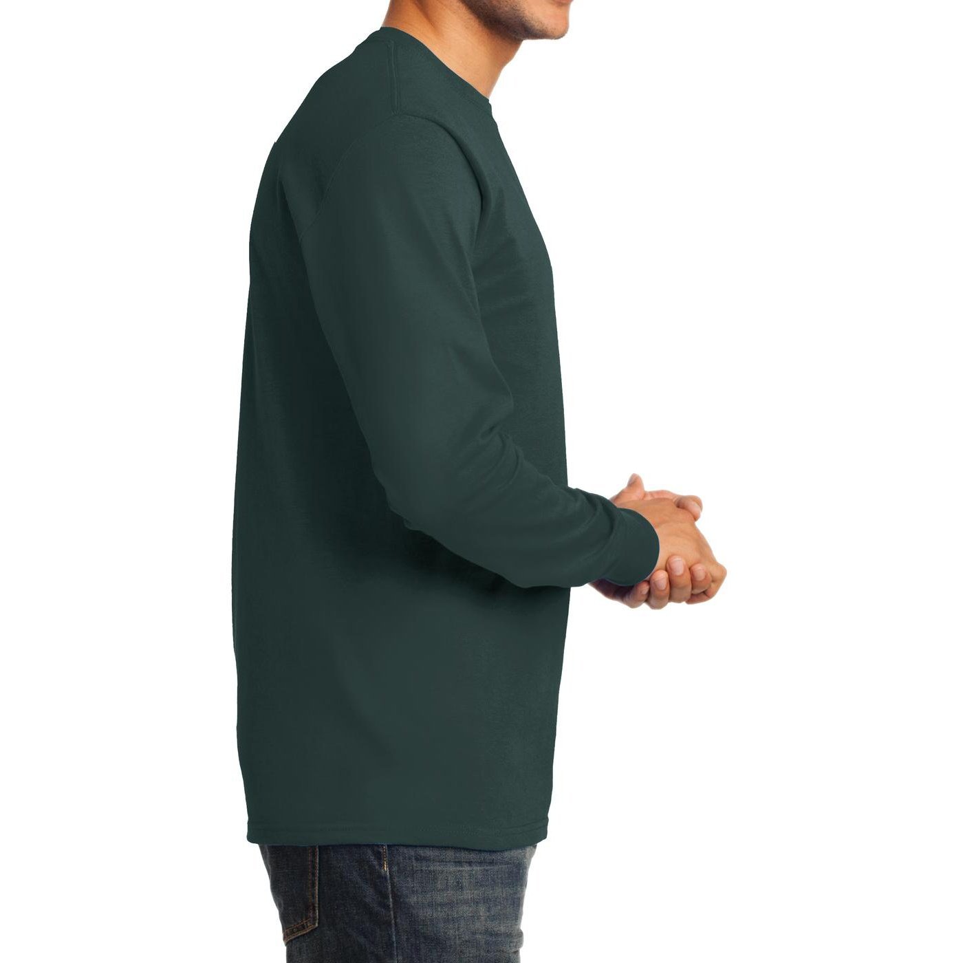 Men's Long Sleeve Essential T-Shirt - Soft Cotton Crewneck Basic Tee for Casual Wear, Layering & Everyday Comfort