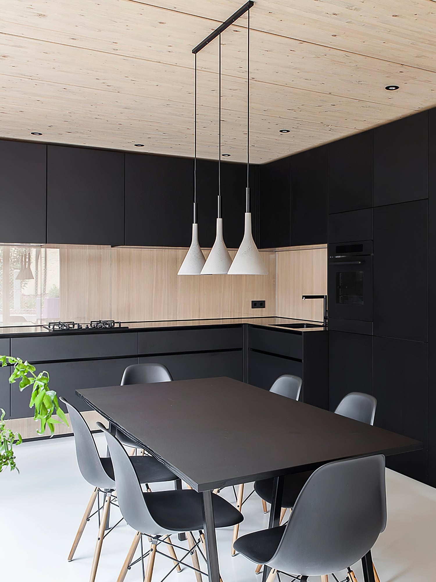Modern Conical Concrete Pendant Light - Industrial Style Ceiling Fixture for Kitchen, Dining Room & Living Room Decor