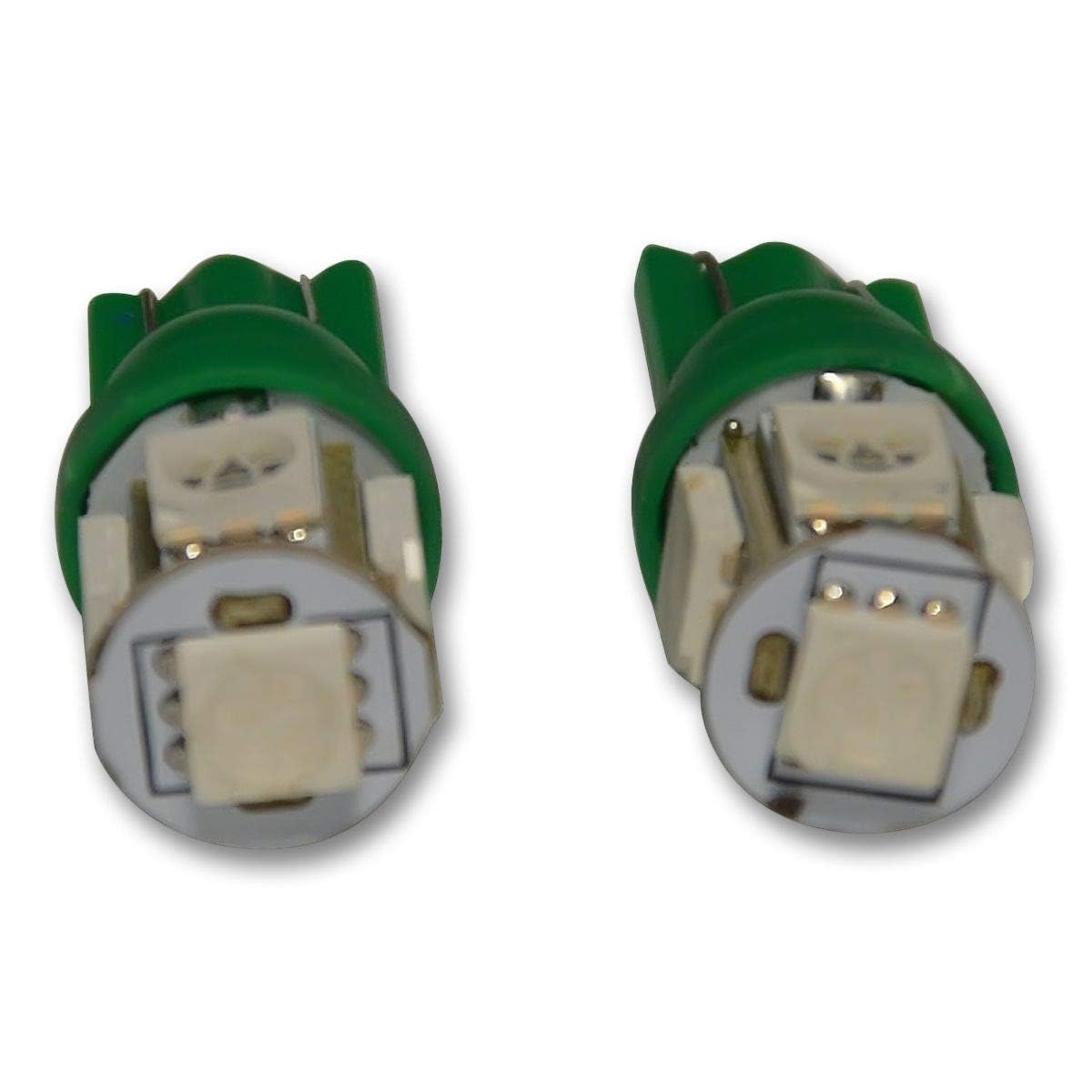 Flashtech T10 Green LED Bulbs - 5 SMD LEDs for Car Interior & Exterior Lighting - Perfect for Dashboard, Dome, License Plate, and Accent Lighting