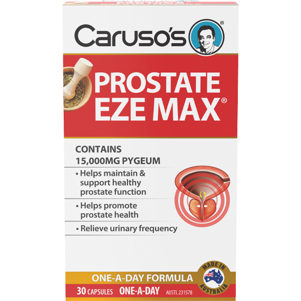 Carusos Prostate Eze Max Supplement - Advanced Prostate Support for Men - Promotes Urinary & Prostate Health - Ideal for Active Lifestyles & Daily Wellness Routine