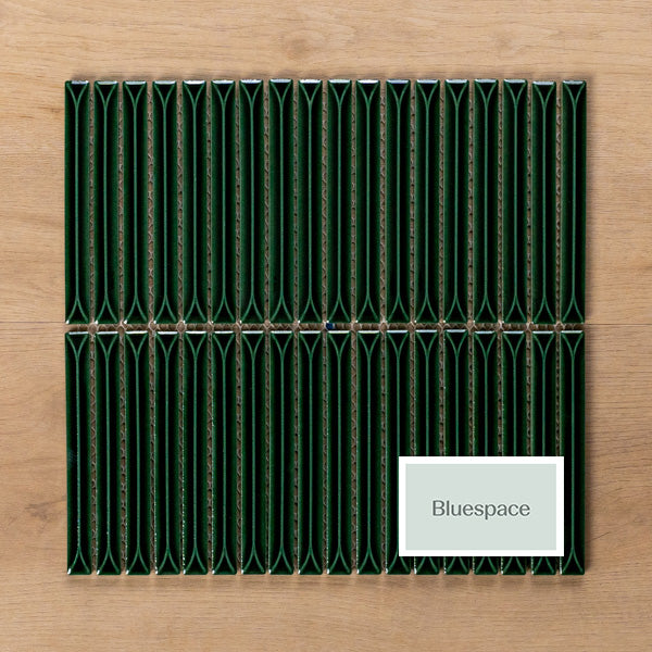 Castaways Jade Gloss Kit Kat Porcelain Mosaic Tile 15x145mm - Elegant Backsplash & Bathroom Wall Decor for Modern Homes