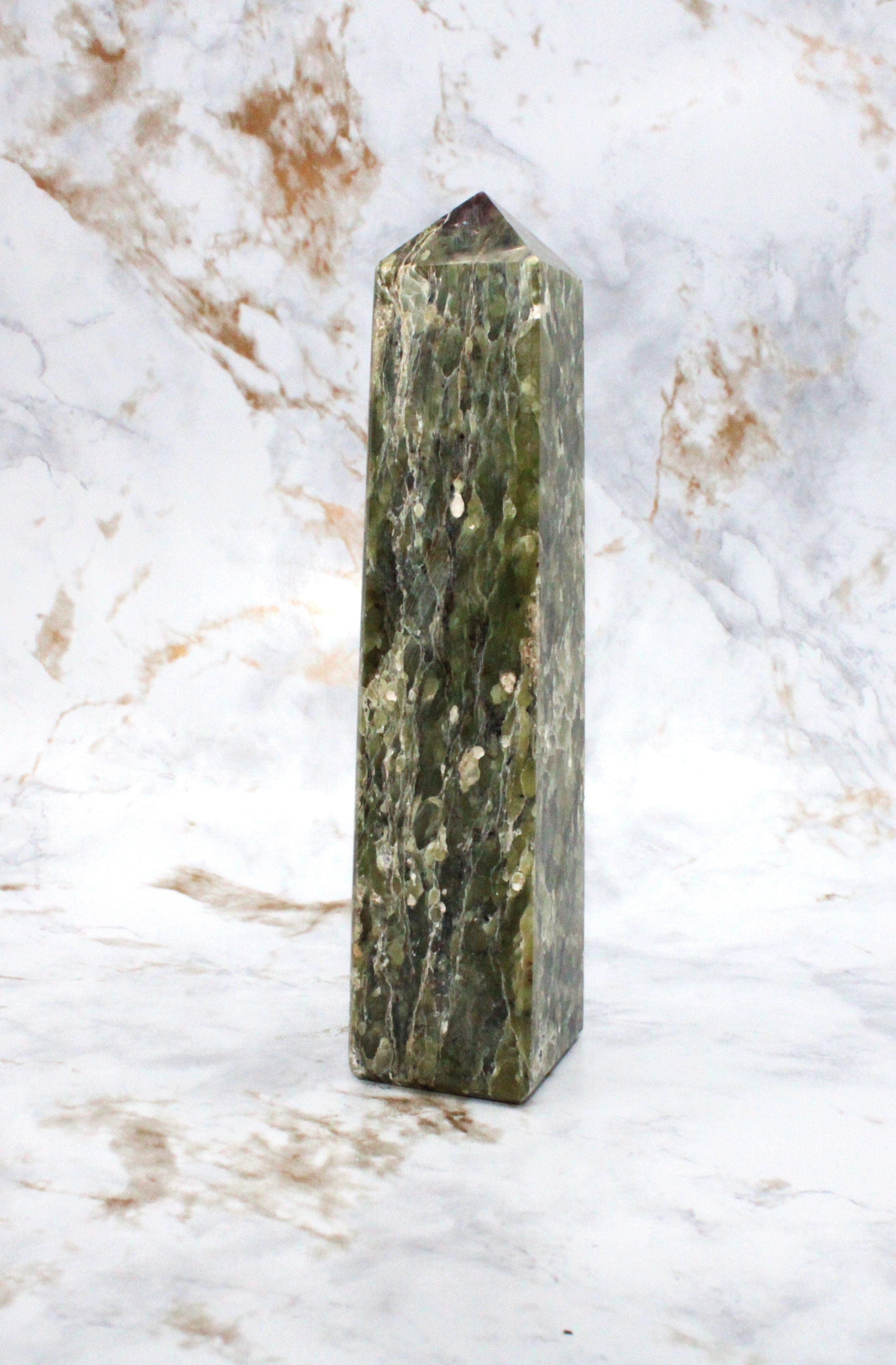 Premium Canadian Bubble Jade Tower - Natural Healing Crystal for Meditation, Feng Shui & Home Decor - Perfect for Stress Relief, Spiritual Growth & Positive Energy