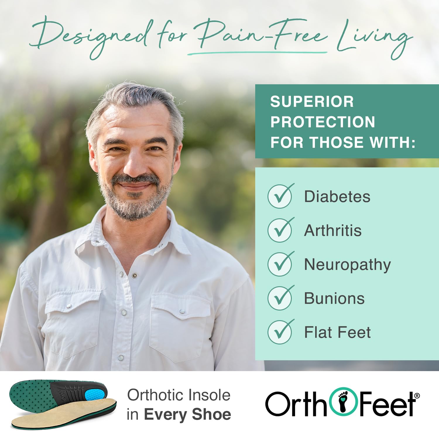 Orthofeet Men's Orthopedic Leather Vito Hands-Free Slippers - Comfortable Diabetic & Plantar Fasciitis Slippers for Indoor & Outdoor Use - Ideal for Home, Travel & Recovery