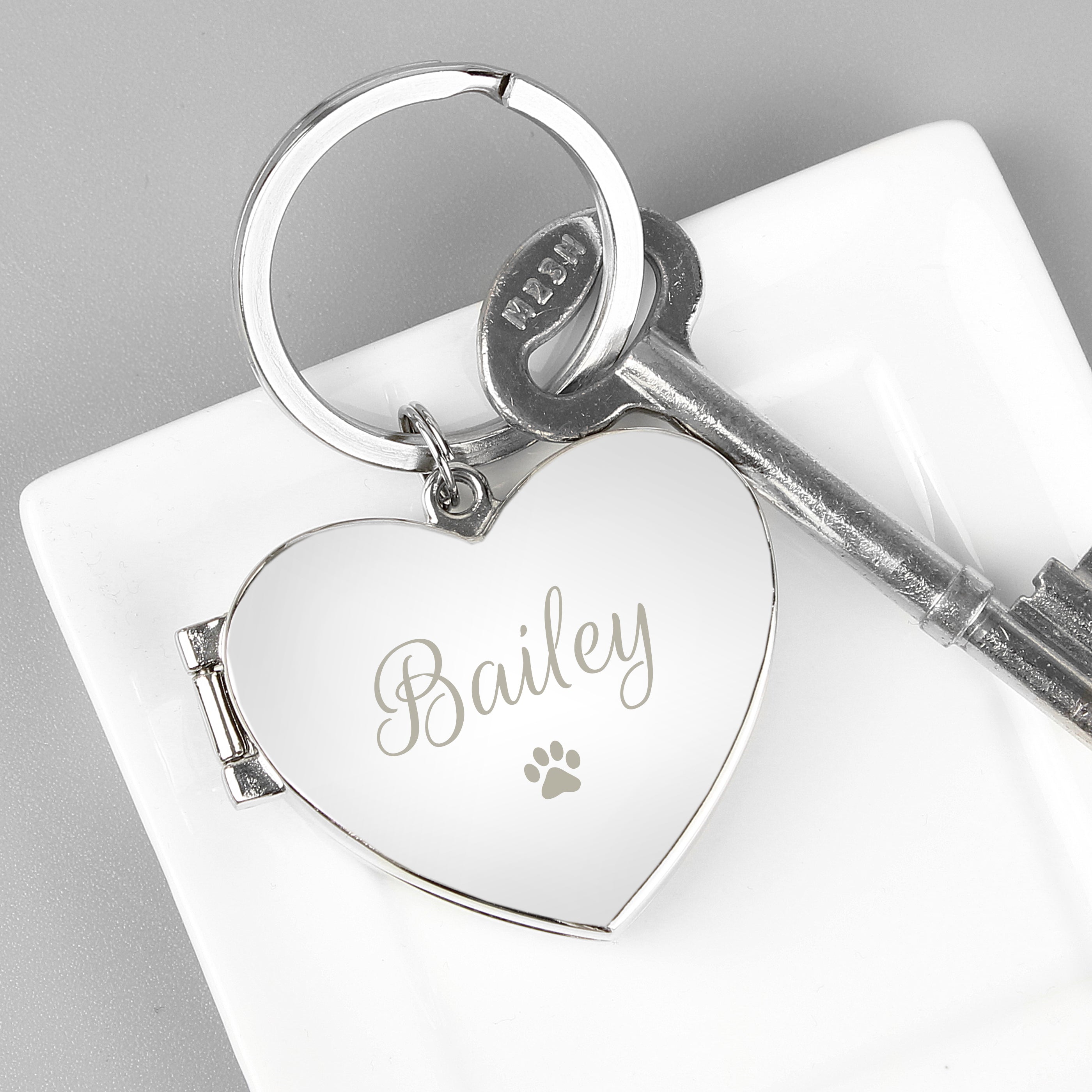 Personalized Paw Print Heart Photo Frame Keyring - Custom Pet Memorial Gift for Dog & Cat Lovers - Perfect for Keychains, Gifts & Keepsakes