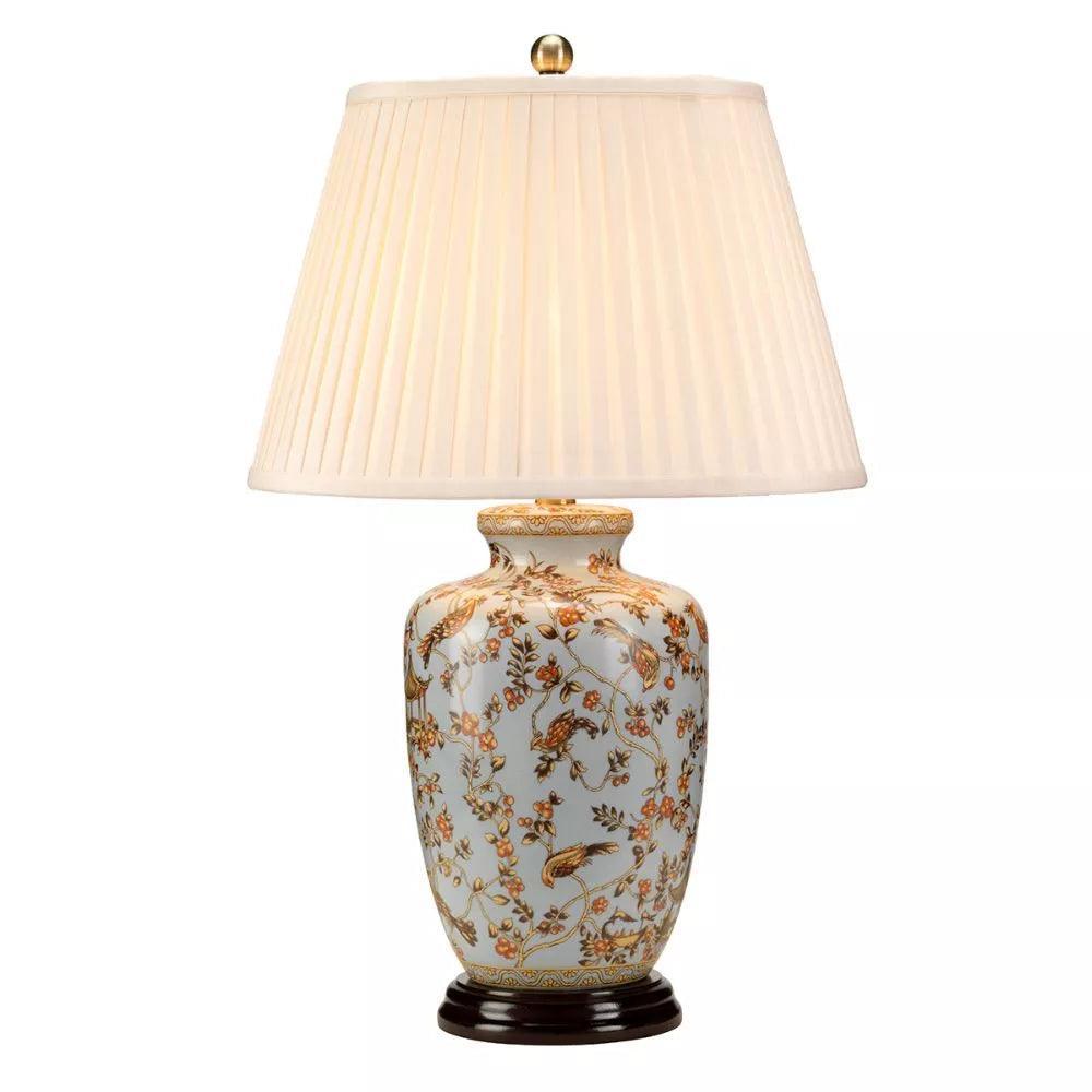 Elstead Gold Birds & Berries Ceramic Table Lamp - Vintage Style Home Decor for Living Room, Bedroom & Office - Perfect for Cozy Reading Nooks & Ambient Lighting
