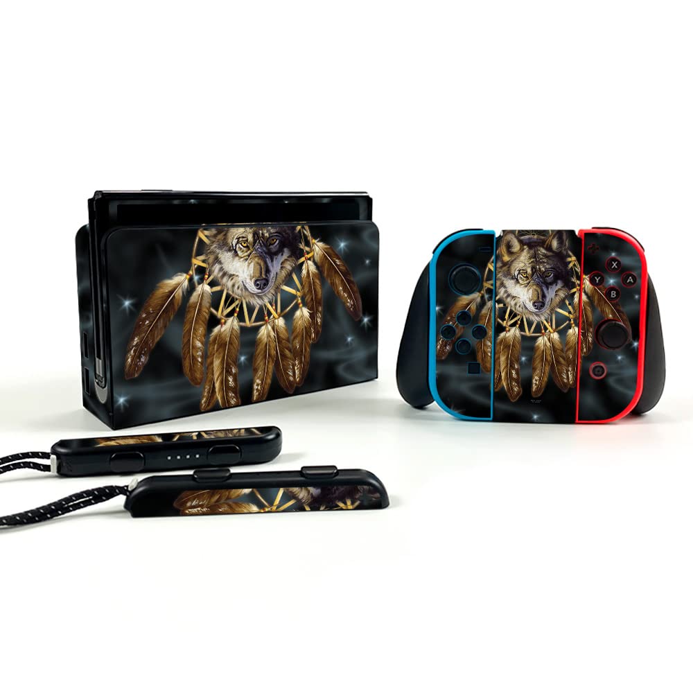 MightySkins Protective Vinyl Decal Wrap for Nintendo Switch OLED - Wolf Dreams Design | Durable, Customizable Skin Cover | Easy to Apply & Remove | Made in USA | Perfect for Gaming, Travel & Personalization