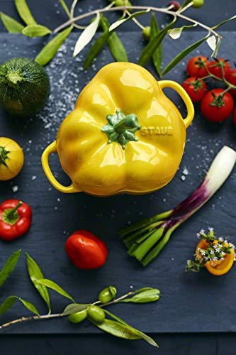 STAUB Zwilling Ceramic by Paprika Cocotte - Yellow Ceramic Dutch Oven, 4.2