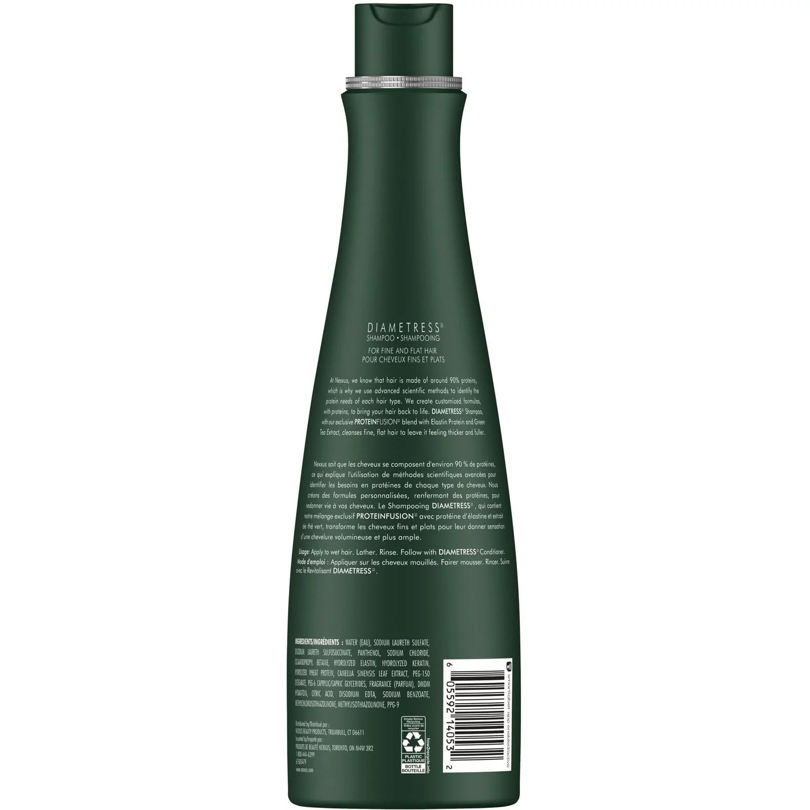 Nexxus DIAMETRESS Volumizing Shampoo for Fine Hair - 13.5 oz (Pack of 2) - Sulfate Free Hair Care for Volume & Body - Perfect for Daily Use & Salon Quality Results