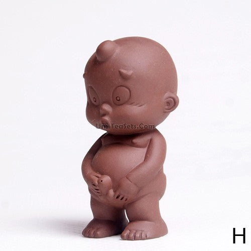 Handmade Cute Ge Kiln Pee Pee Boy Tea Pet - Traditional Chinese Ceramic Tea Companion for Tea Ceremony & Home Decor
