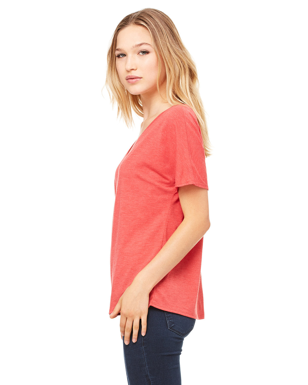 Bella + Canvas 8815 Women's Slouchy V-Neck T-Shirt - Soft Cotton Relaxed Fit Tee for Casual Wear, Lounge & Everyday Outfits