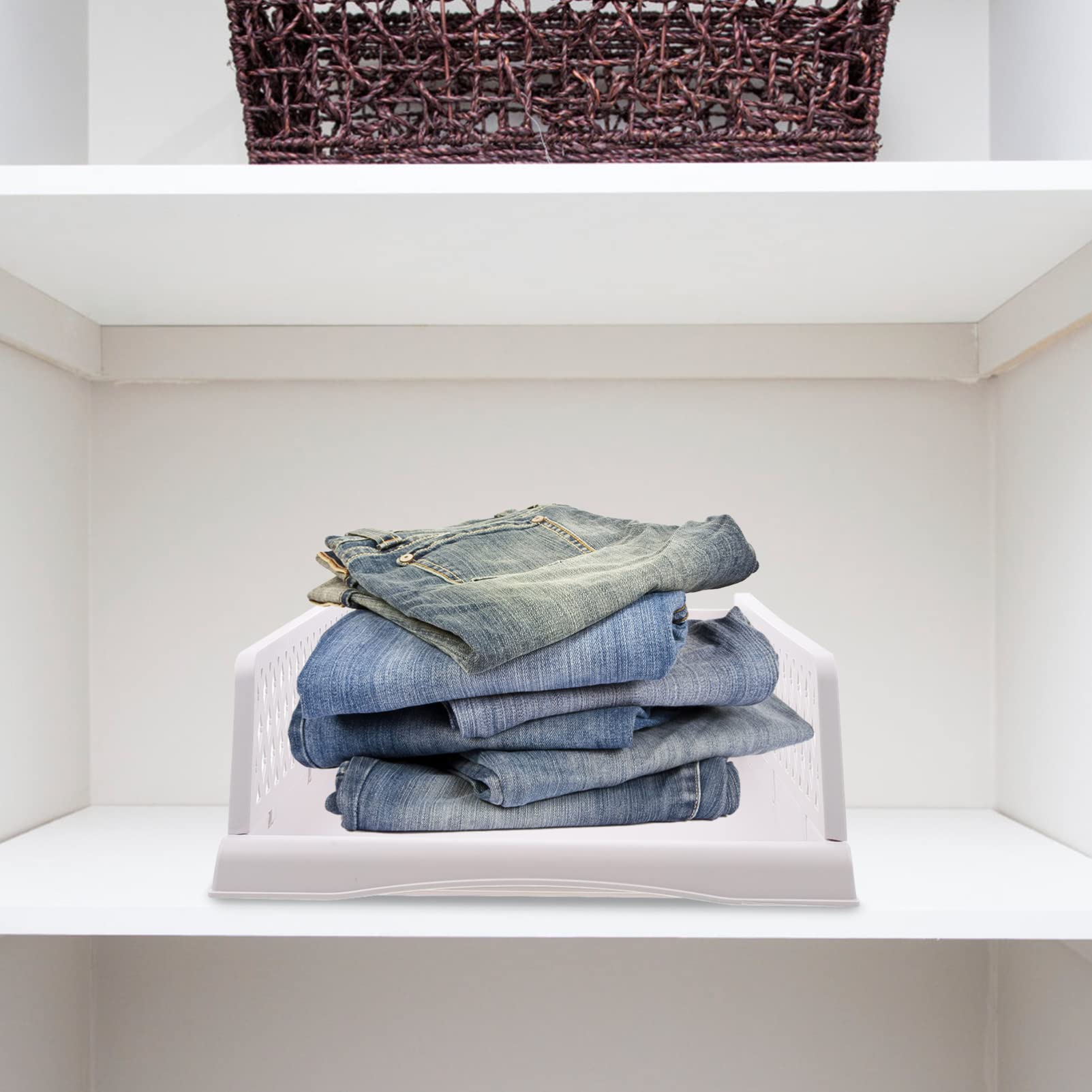 Stackable Clothes Storage Box & Organizer Bins - Space Saving Closet Cabinet Drawer Shelf Organizer for Wardrobe, Bedroom & Laundry Room Storage Solutions | Perfect for Home Organization & Small Space Living