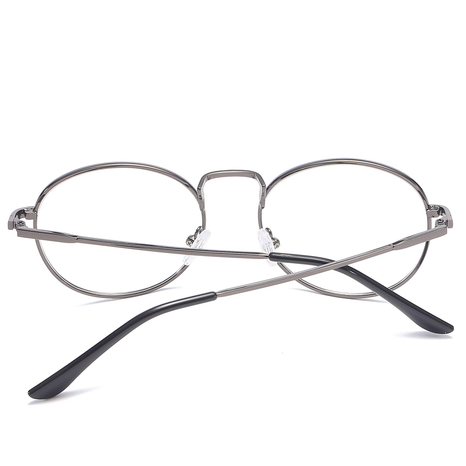 Photochromic Gray Reading Glasses - Retro Metal Frame for Indoor/Outdoor Use