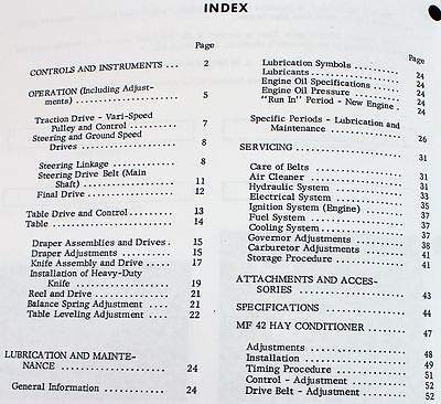 Massey Ferguson 36 Swather MF42 Hay Conditioner Operators Manual - Complete Maintenance Guide for Farming Equipment | Tractor & Hay Baling Accessories