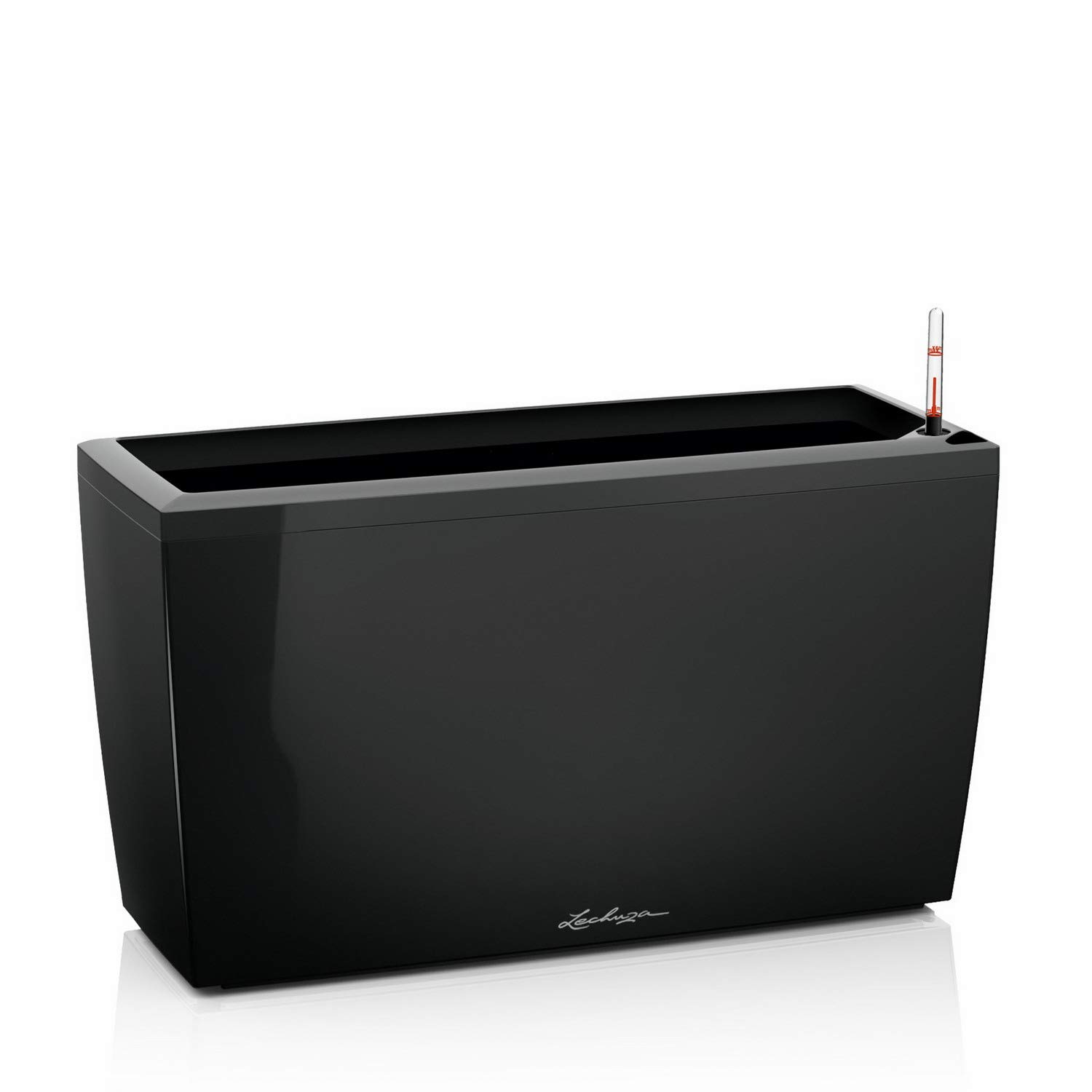 Lechuza CARARO Premium Black High Gloss Self-Watering Planter 18809 - Perfect for Indoor Plants, Home Decor & Office Spaces
