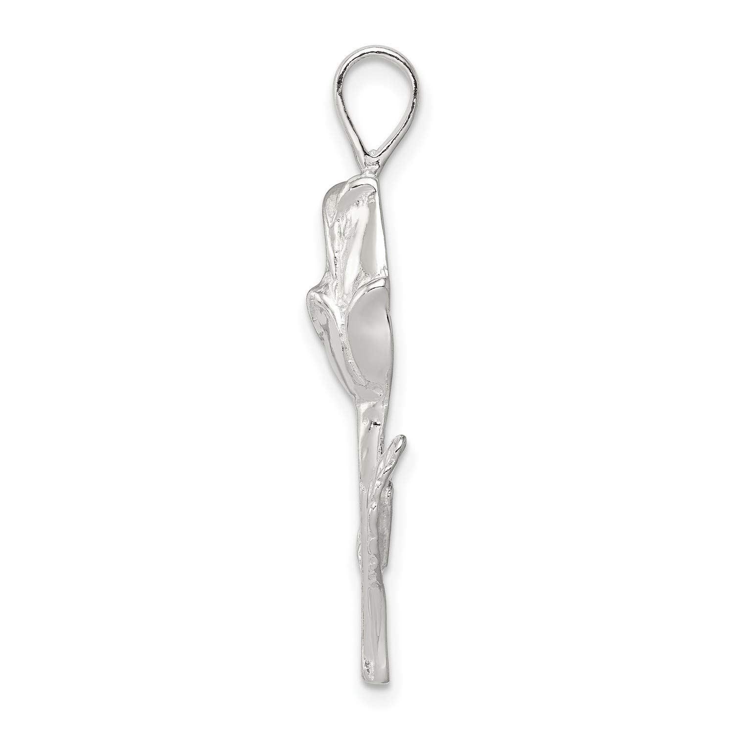 28mm x 8mm Sterling Silver Rose Bud Pendant Necklace - Elegant Jewelry Gift for Women, Perfect for Valentine's Day, Anniversary & Special Occasions