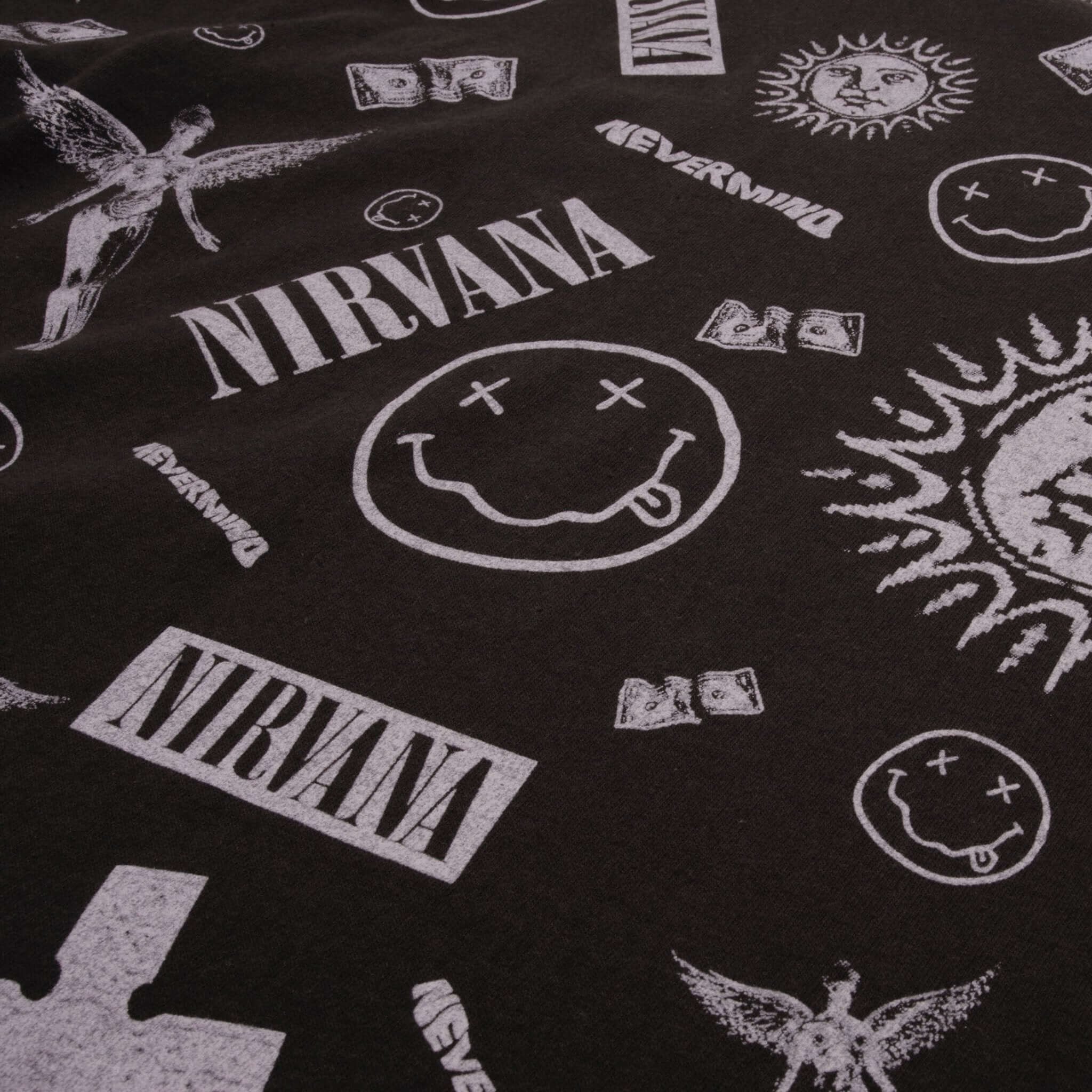 Nirvana Nevermind Kurt Cobain Bootleg All Over Print Tee Shirt - XL Single Stitch Vintage Style for Concerts & Casual Wear